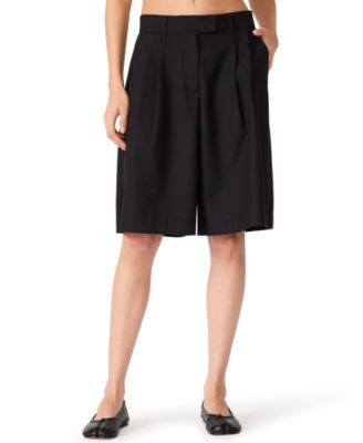 Women's Mickey Baggy Pleated Bermuda Shorts, 11.5" Inseam | Macy's