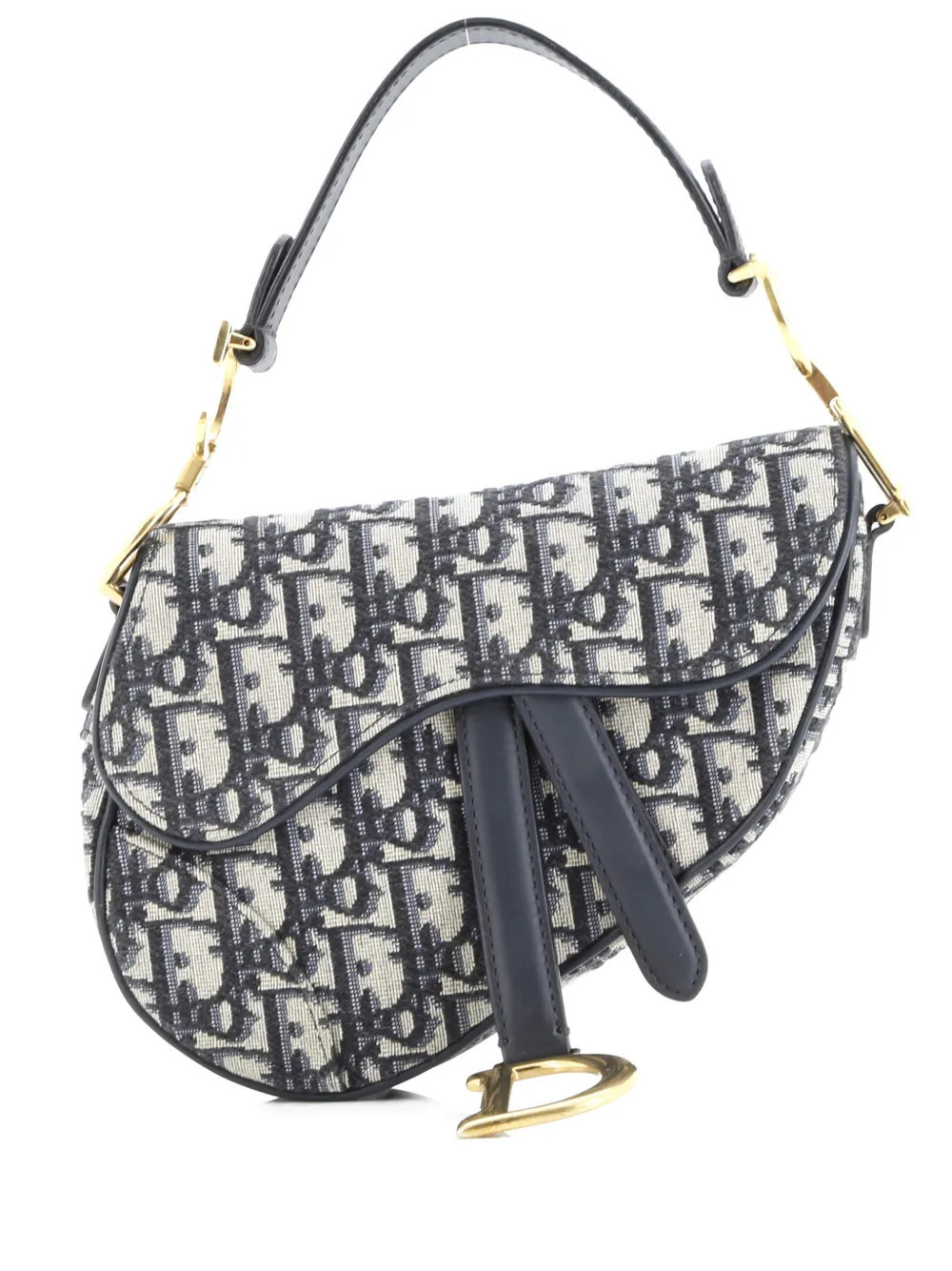 Christian Dior Pre-Owned Saddle Handbag Oblique Canvas Mini shoulder bag - Blue | Farfetch Global