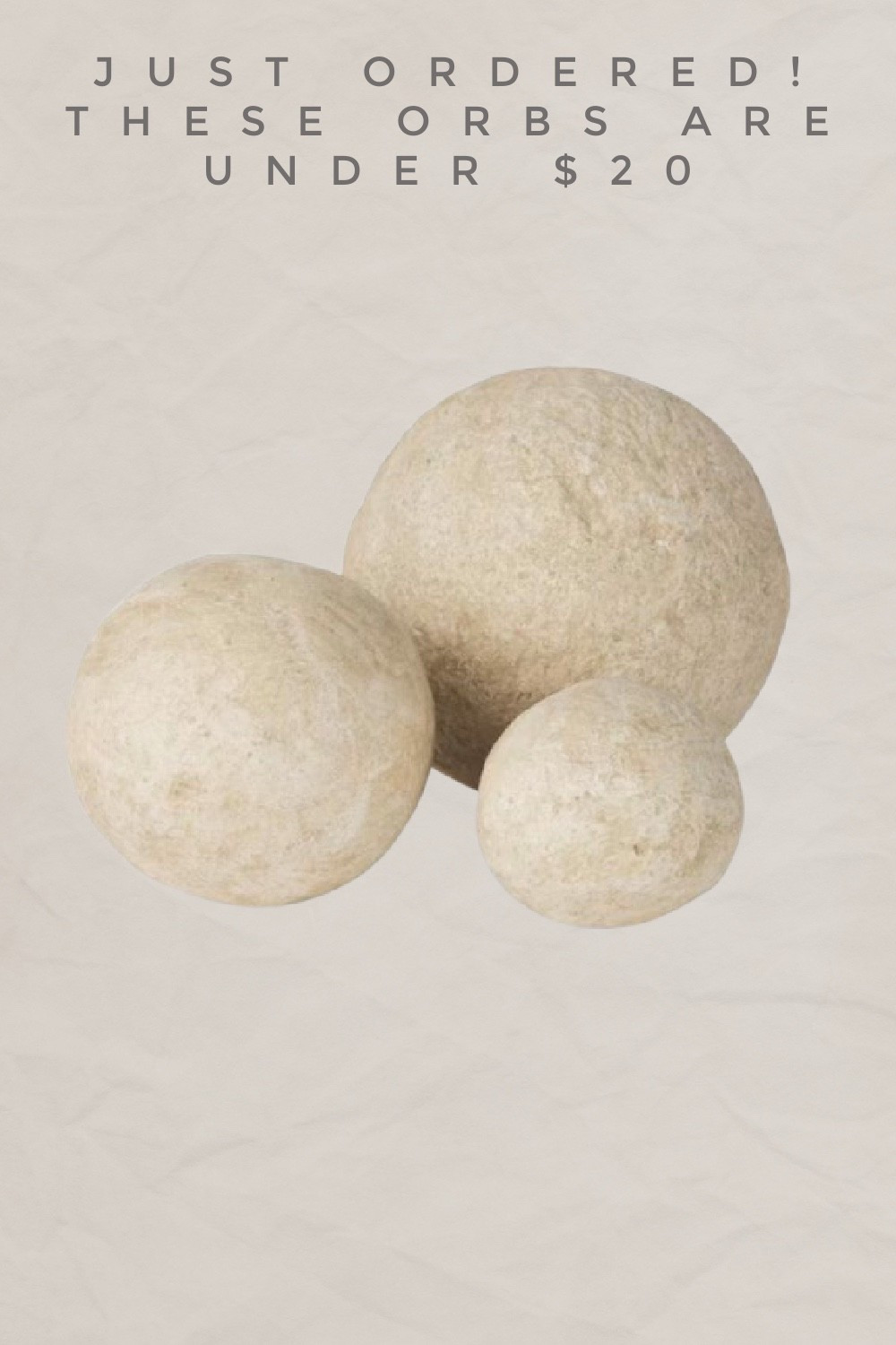 These textured decorative orbs are under $20 and such an easy way to add organic, layered interest to shelves, bowls, or coffee tables. I love mixing sizes for that collected, high-end look without the high-end price. Linked here.

#LTKHome
