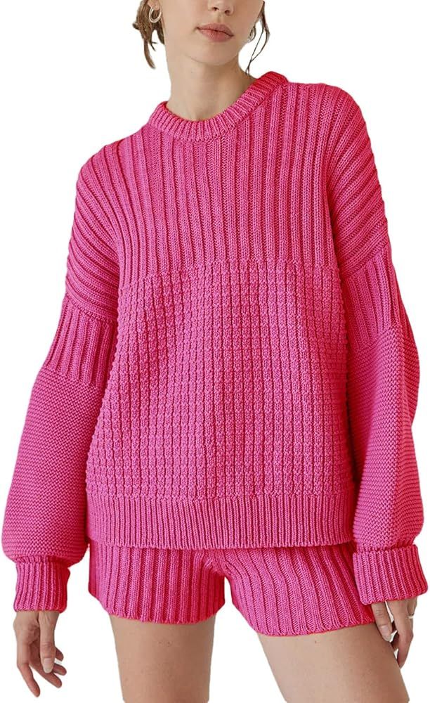 FACDIBY Women's Oversized Sweaters Long Sleeve Crewneck Pullover Sweater Chunky Loose Knitted Jum... | Amazon (US)