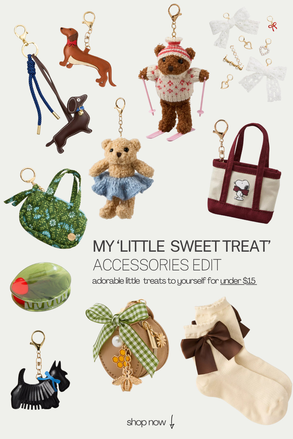 Adorable, affordable, and under $15, these little accessories are the perfect treat-yourself finds. From dainty bow shoe charms and cozy socks to mini handbags and teddy bear keychains, every piece adds that charming touch to your outfit or bag. I’ve been loving these as affordable mood boosters or easy gifts for friends.

✨ Linked everything on my LTK — shop my little sweet treats now!
#AmazonFinds #AffordableAccessories #CoquetteStyle #CuteKeychains #LTKUnder50 #LTKSaleAlert #GiftIdeas #FashionAccessories #AestheticFinds #CottagecoreStyle 

 #LTKGiftGuide #LTKSeasonal #LTKFindsUnder50