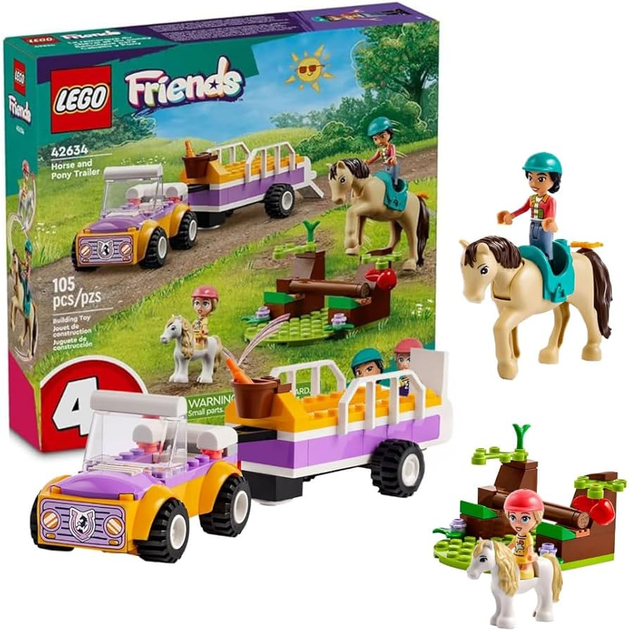 LEGO Friends Horse and Pony Trailer Playset, Building Toy for Kids, Creative Play Gift with Liann... | Amazon (US)