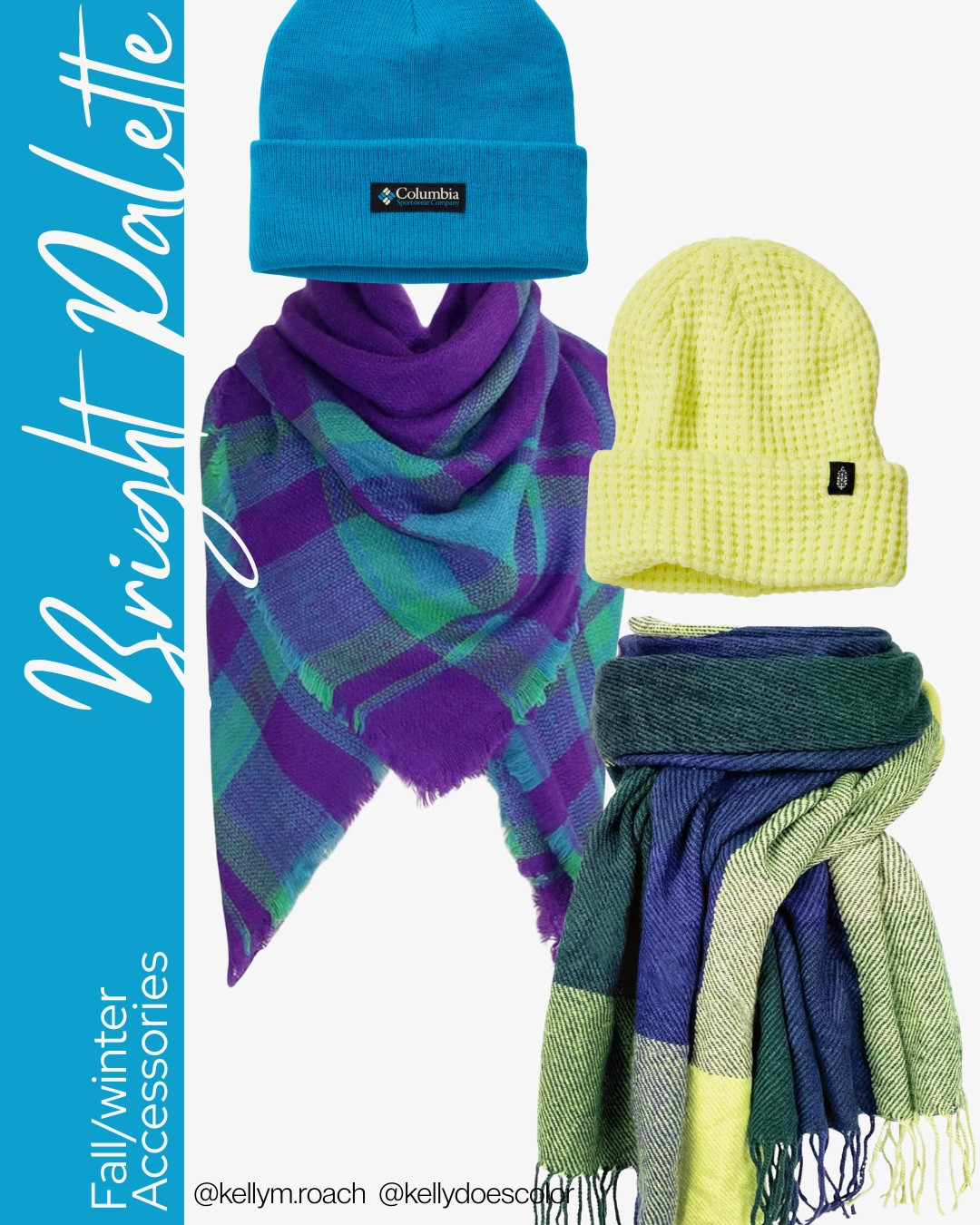 Fall and winter accessories for the Bright Palette! Wear your bright, neutral colors around your face to keep your outerwear in your palette all season long! 

 #LTKSeasonal #LTKOver40 #LTKStyleTip