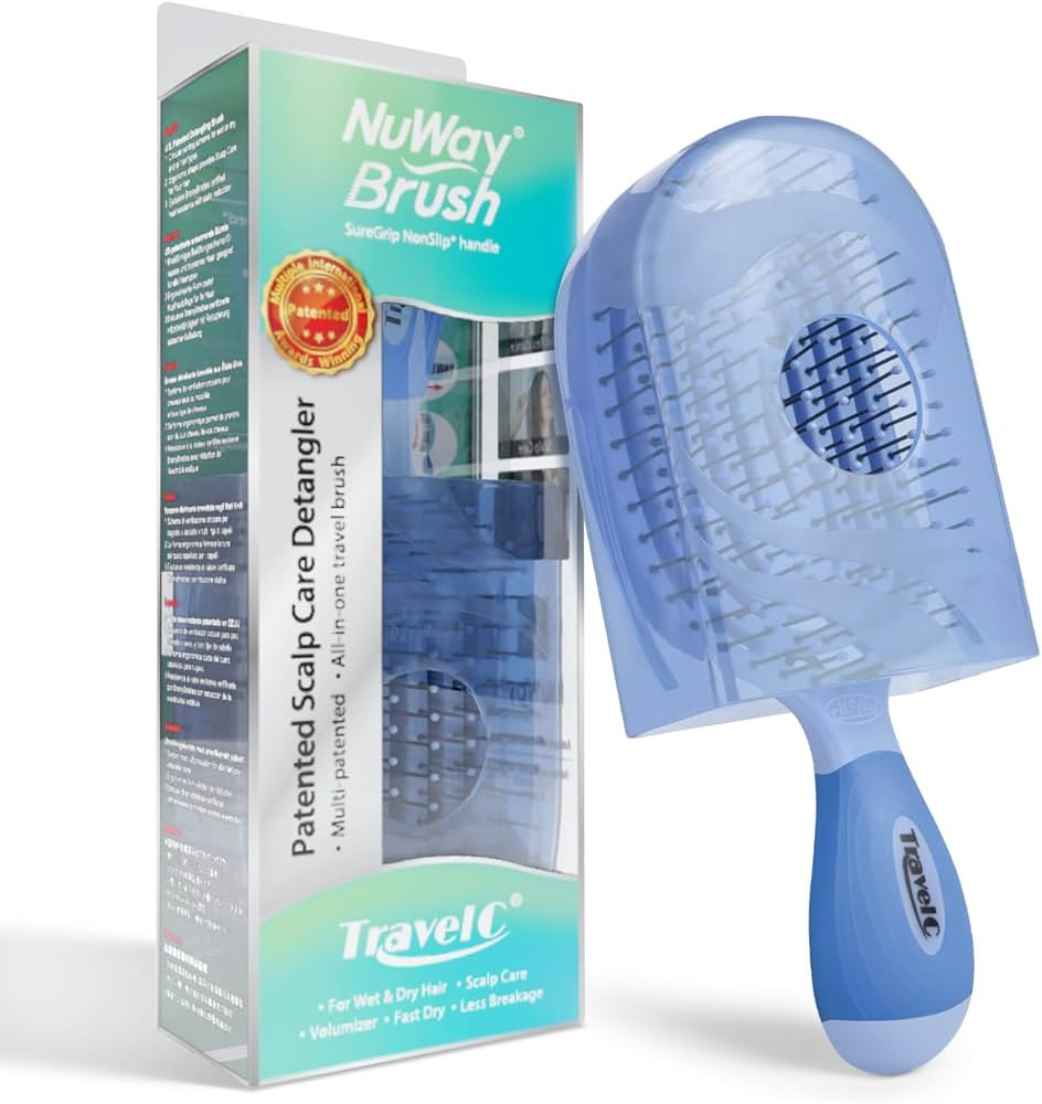 NuWay 4HAIR® U.S. Patented Vented TravelC® for All Hair Types is Hair Dryer Safe (Baby Blue) | Amazon (US)