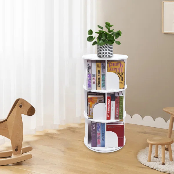 Dyvion 360°Rotating Corner Bookcase | Wayfair North America