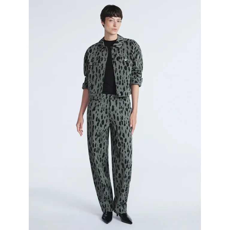 Scoop Women's and Women’s Plus Cropped Denim Trucker Jacket, Sizes XS-4X | Walmart (US)