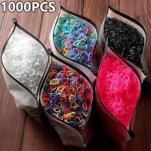 1000 Stücke Bunte Mini-nylon-einweg-haargummi-set Mit Aufbewahrungsbeutel - Elastische Haaraccessoires Für Jugendliche - Ideales Geschenk Für Mädchen | SHEIN