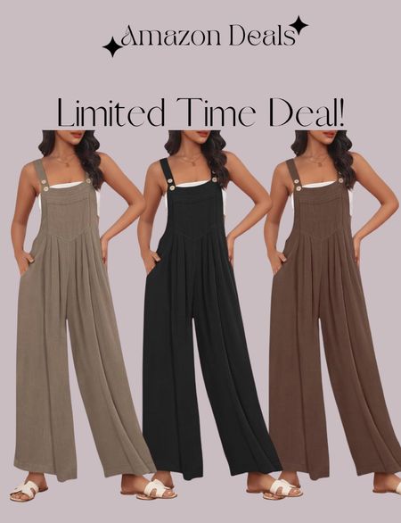 Amazon deals / AUTOMET Womens Jumpsuits Overalls Wide Leg Casual Summer Outfits Rompers Jumpers Sleeveless Straps With Pockets 2024 / vacation outfit / summer outfit / spring outfit / jumpsuit 

#LTKsalealert #LTKfindsunder50 #LTKover40