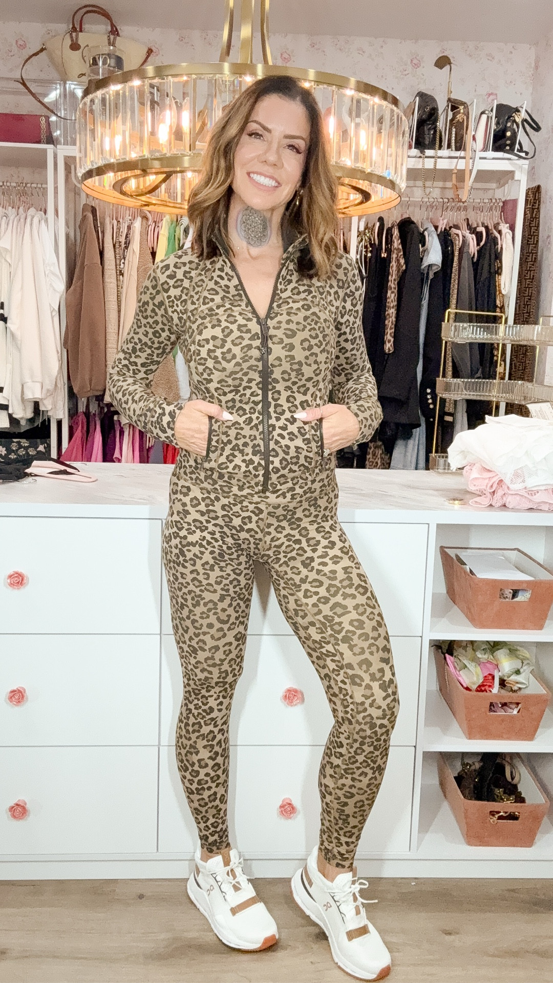 Leopard and Lululemon = Perfection!
I sized to my normal 6 in the leggings, any size 4 in the jacket! 