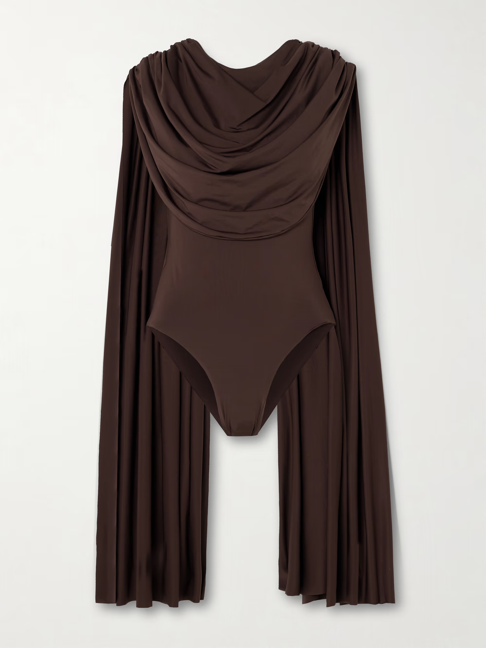 Burano cape-effect draped stretch-jersey bodysuit | NET-A-PORTER (US)