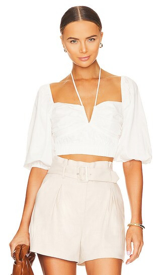 Rosalie Blouse in White | Revolve Clothing (Global)