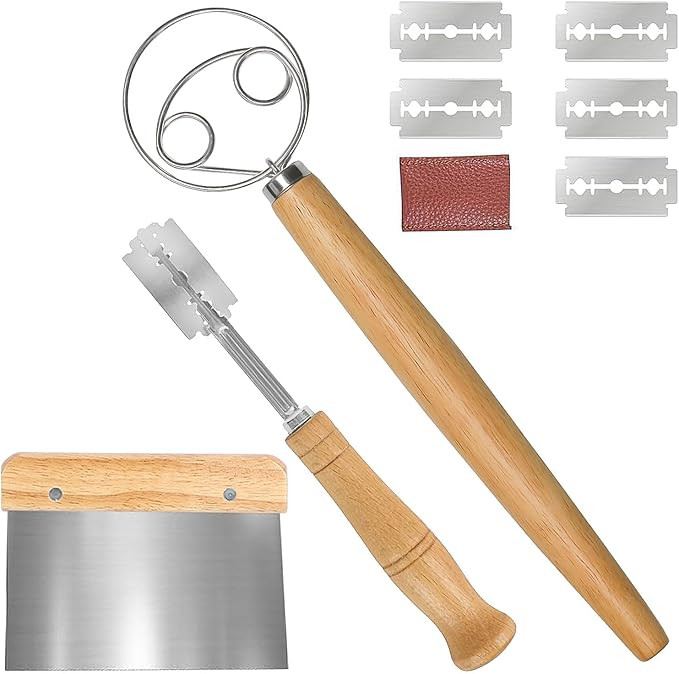 Danish Dough Whisk, 3PCS Bread Whisk Set, Bread Making Tools and Supplies, Sourdough Bread Whisk,... | Amazon (US)