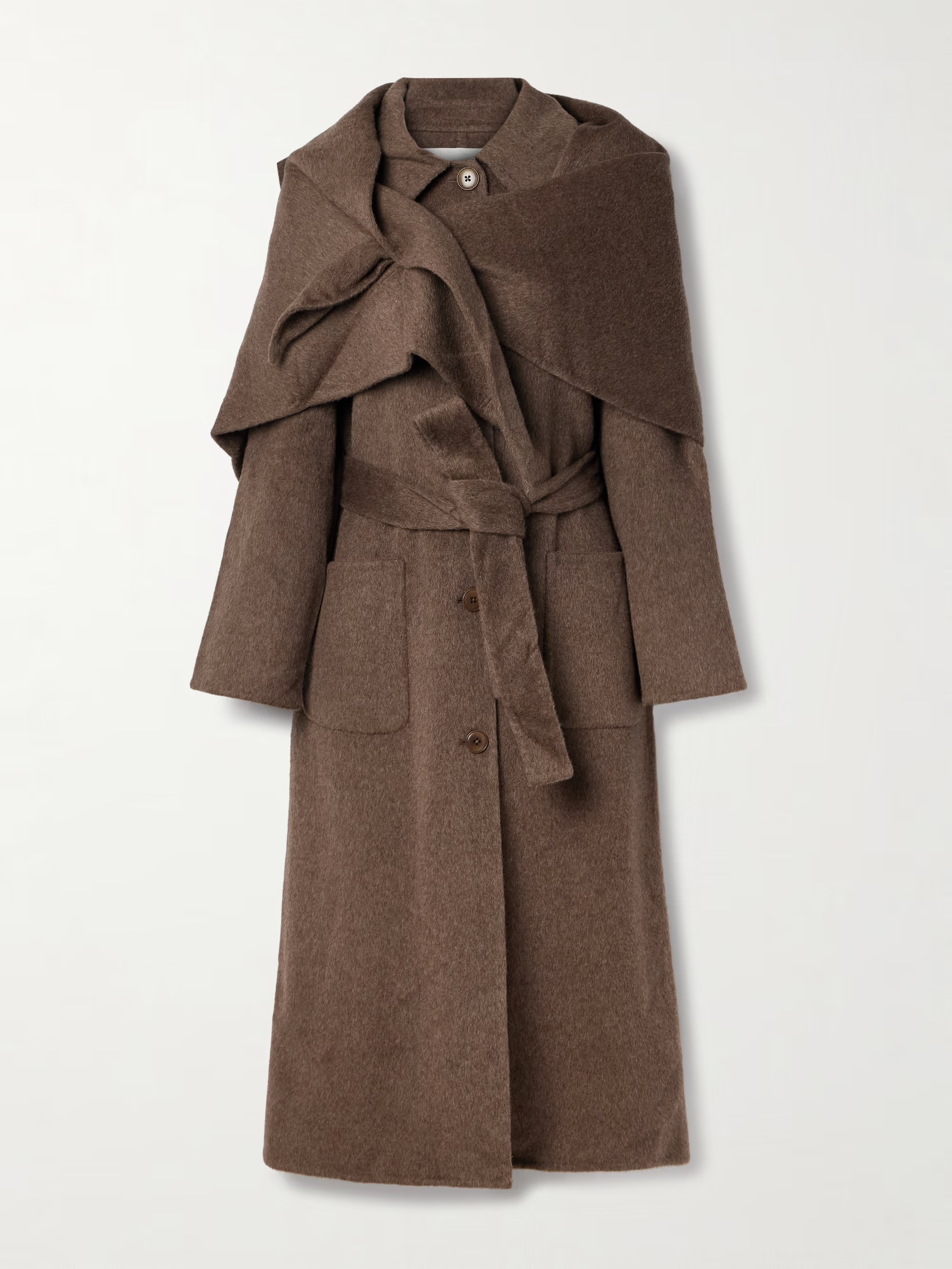 Viv scarf-detailed belted wool coat | NET-A-PORTER (US)