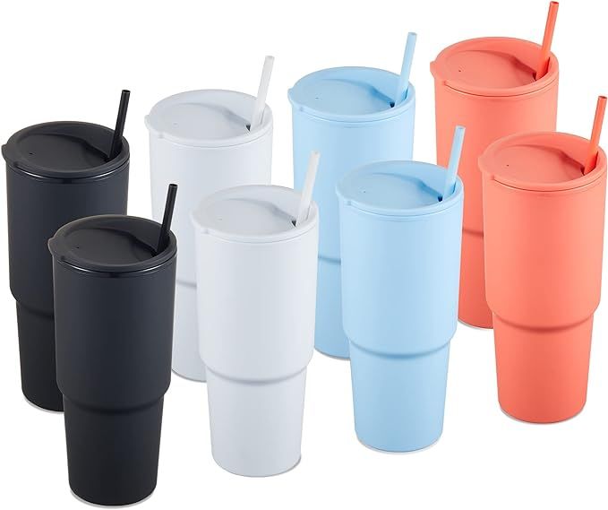 Amazon.com: COKTIK 30oz Acrylic Travel Tumblers with Lids and Straws，Pastel Colored Acrylic Cup... | Amazon (US)
