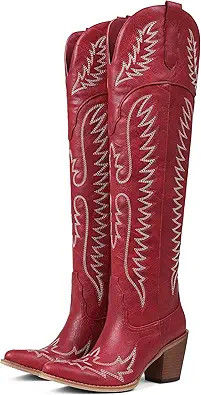 CELNEPHO Cowboy Boots For Women Over The Knee Western Boots With Classic Embroidered Chunky Heel ... | Amazon (US)