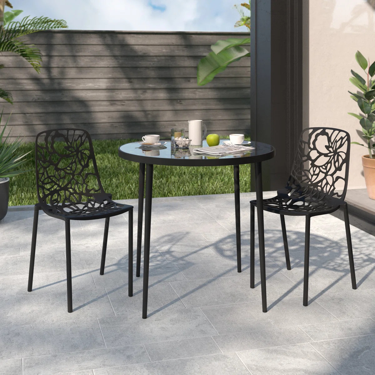 Houser 2 - Person Patio Dining Set with Round Table | Wayfair North America