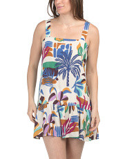 Printed Challis Mini Flounce Cover-up Dress | Cover-ups | Marshalls | Marshalls