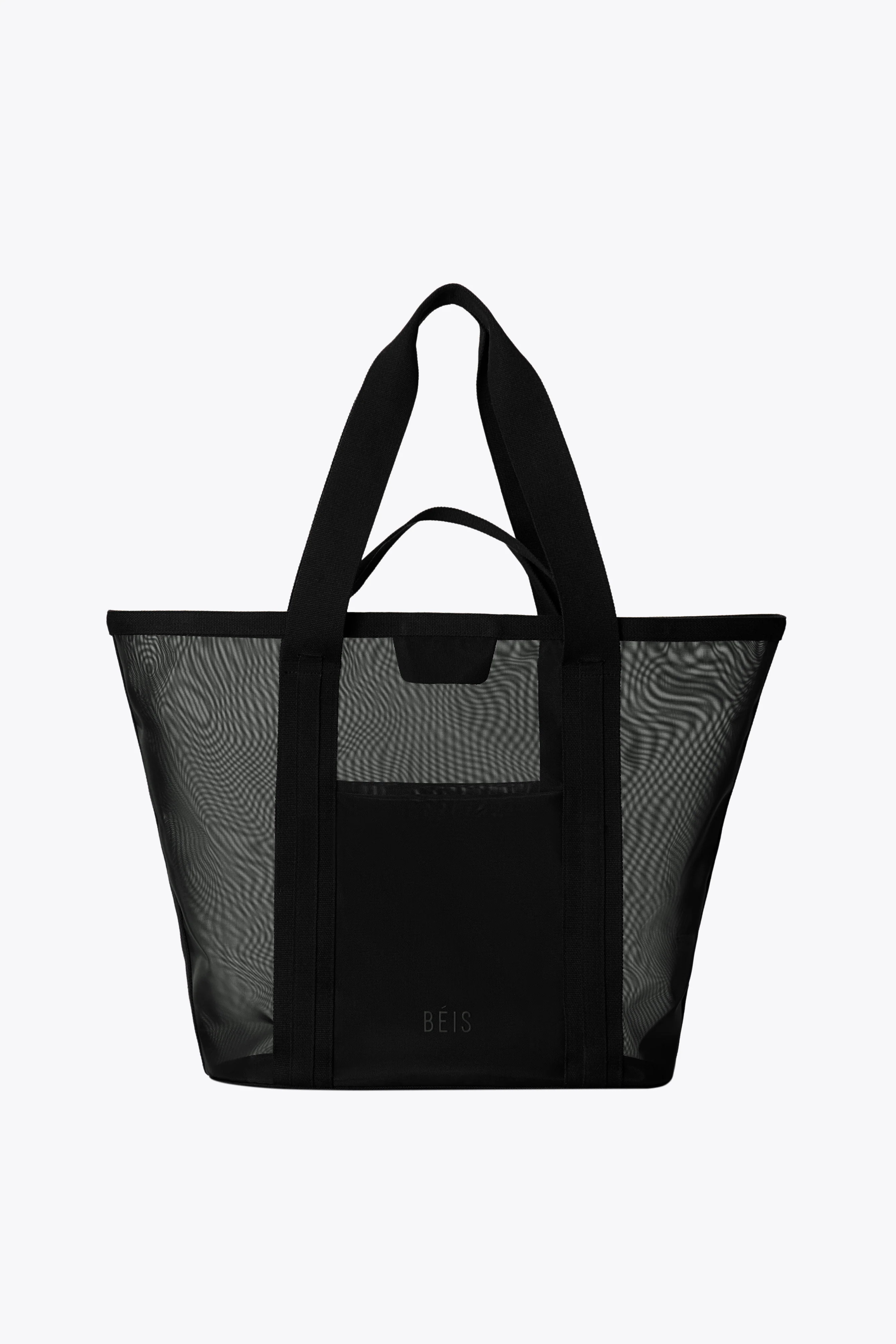 BÉIS 'The Mesh Beach Tote' in Black - Mesh Beach Bag & Beach Tote Bag in Black | BEIS