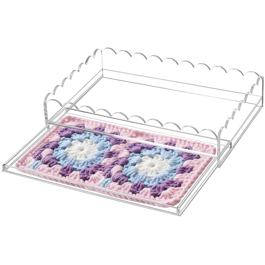 1 Pcs Acrylic Scalloped Tray Large Clear Acrylic Tray with Drawer for Insert Customizable Photos,... | Amazon (US)