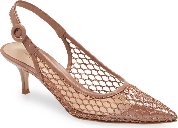 Gianvito Rossi Mesh Slingback Pump | Nordstrom | Nordstrom