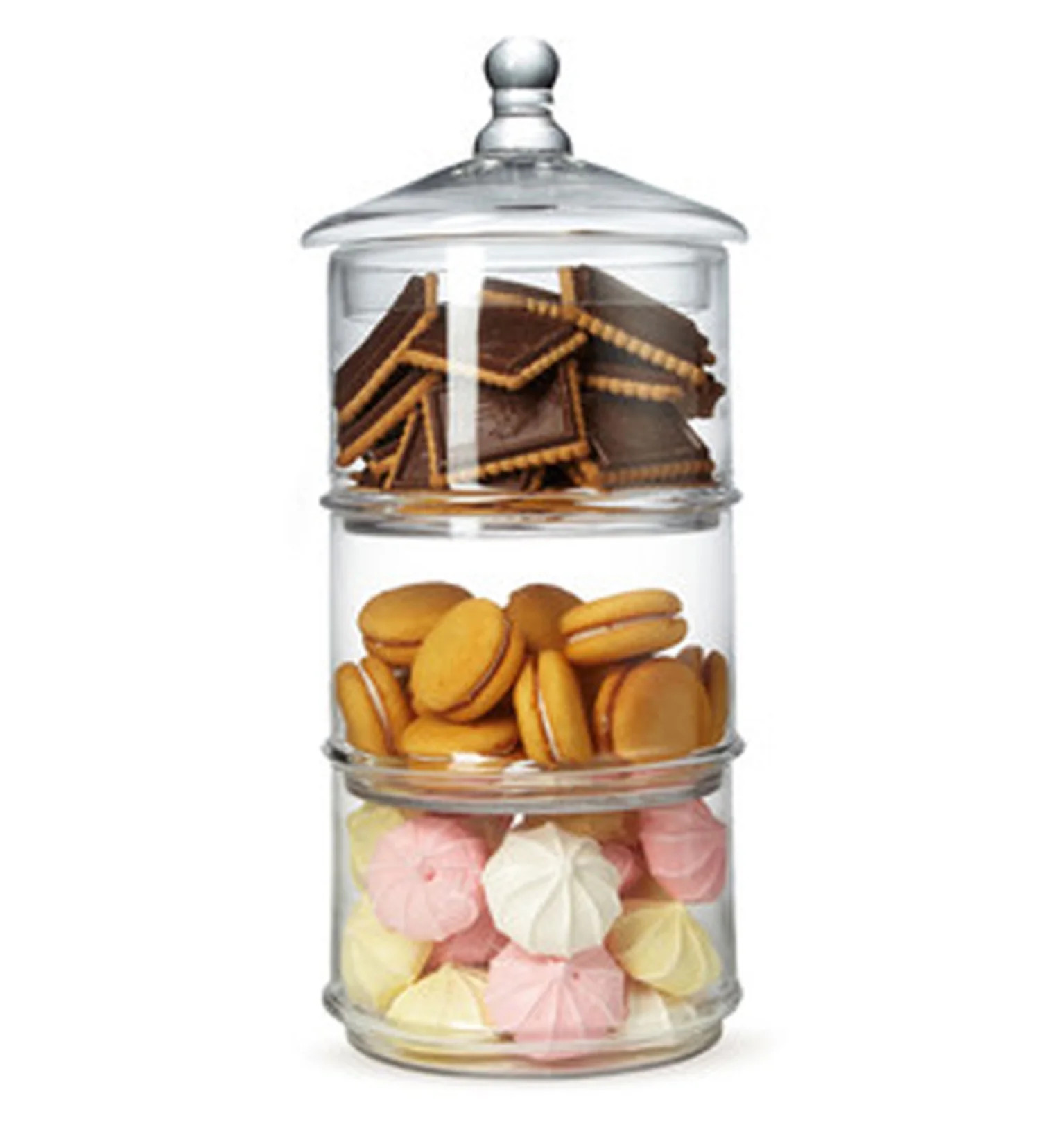 Clear 16 inch Stacking Food Storage, 3 Tier Cookie Candy Jars, MyGift Apothecary Glass Container ... | Walmart (US)