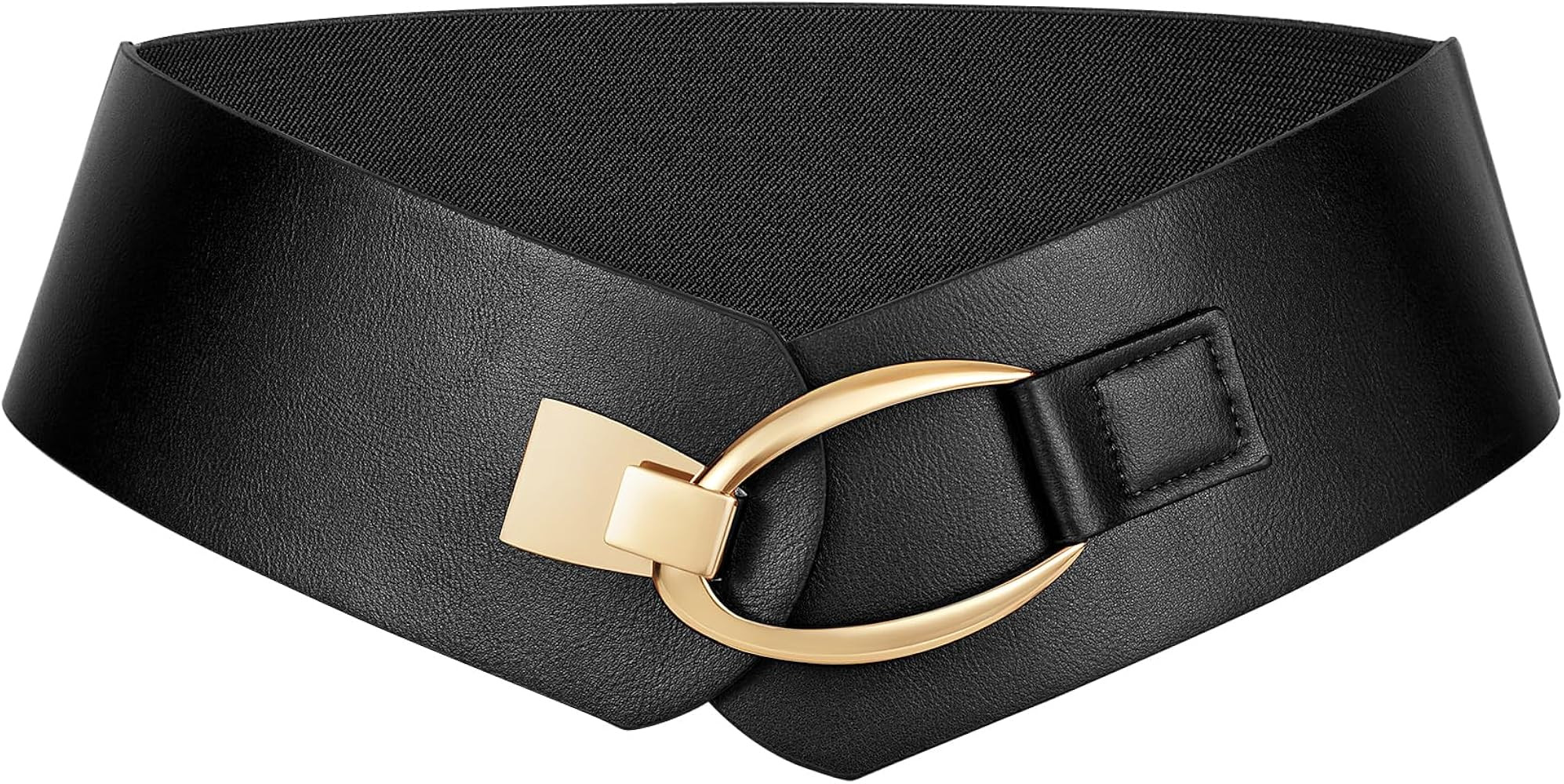 WERFORU Women Wide Elastic Belt Women Fashion Wide Belt with Gold Buckle Ladie Thick Waistbelt fo... | Amazon (US)