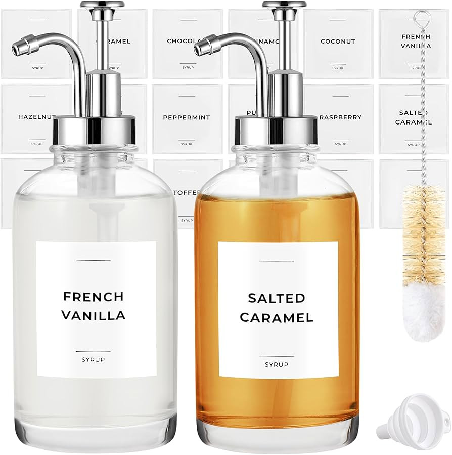 Coffee Syrup Dispenser for Coffee Bar - Coffee Syrup Pump Dispenser - Coffee Syrup Bottles for Co... | Amazon (US)