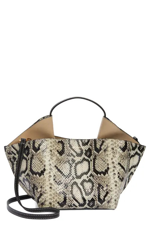 Ree Projects Mini Ann Snakeskin Embossed Leather Tote in Python Black at Nordstrom | Nordstrom