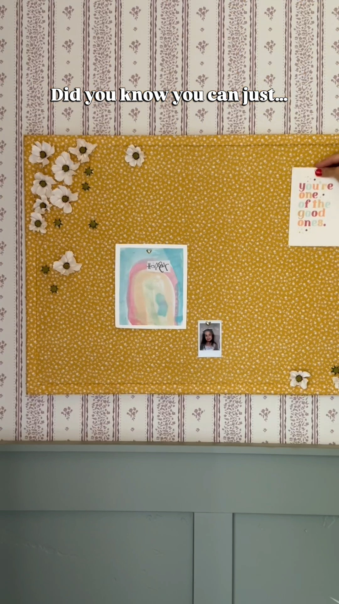 Did you know you can just put fabric over a cork board and make it more aesthetic?! I also added flowers for an extra cute touch. 😍🥰

#LTKSeasonal #LTKHome #LTKSaleAlert