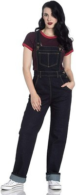 Hell Bunny Elly May Denim Jeans Landgirl 40s 50s Retro Rockabilly Dungarees  | eBay | eBay UK