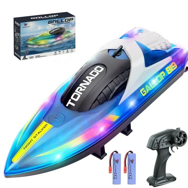 JoyStone RC Boat for Pools and Lakes, 2.4G 15+ MPH Fast Remote Control Boat with LED Lights, Raci... | Walmart (US)