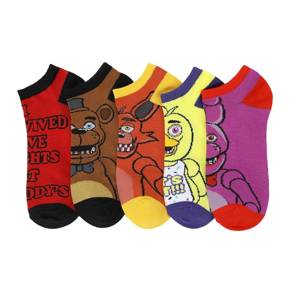 Bioworld Five Nights At Freddy's Menacing Characters Adult 5-Pair Ankle Socks | Amazon (US)