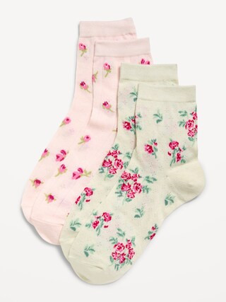 Floral Crew Socks 2-Pack for Women | Old Navy (US)