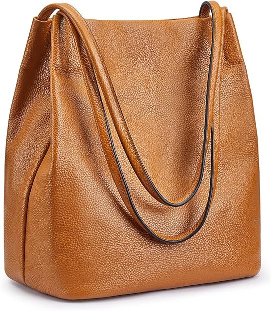 Kattee Women Soft Genuine Leather Totes Shoulder Bag Purses and Handbags with Top Magnetic Snap C... | Amazon (US)