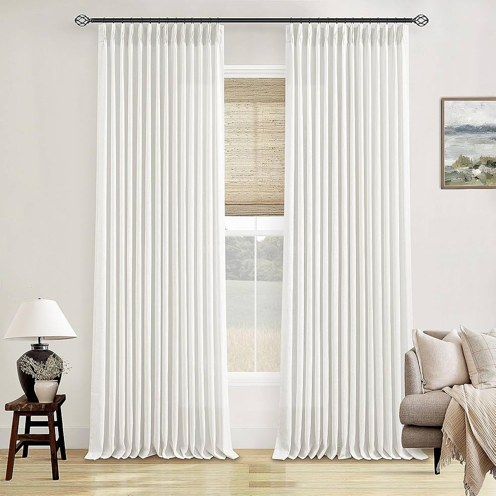 120 Inch Curtains High Ceiling Tall Curtains 2 Panels Set for Living Room Pinch Pleated with Hook... | Amazon (US)