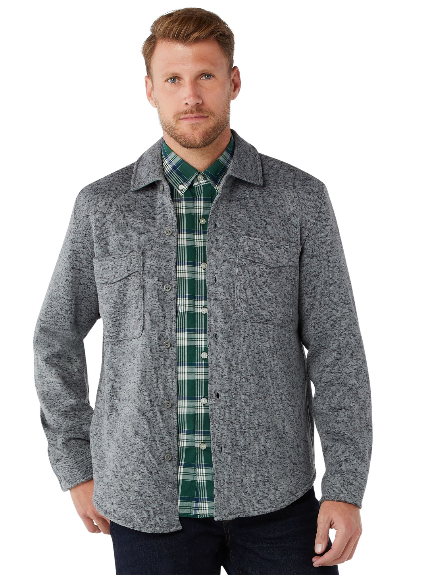 Free Assembly Men's Everyday Fleece Shirt Jacket - Walmart.com | Walmart (US)