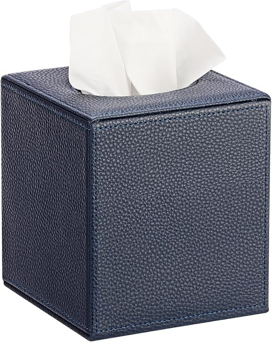 Sumnacon Tissue Box Cover Square,Magnetic Bottom PU Tissue Box Holder,Blue | Amazon (US)