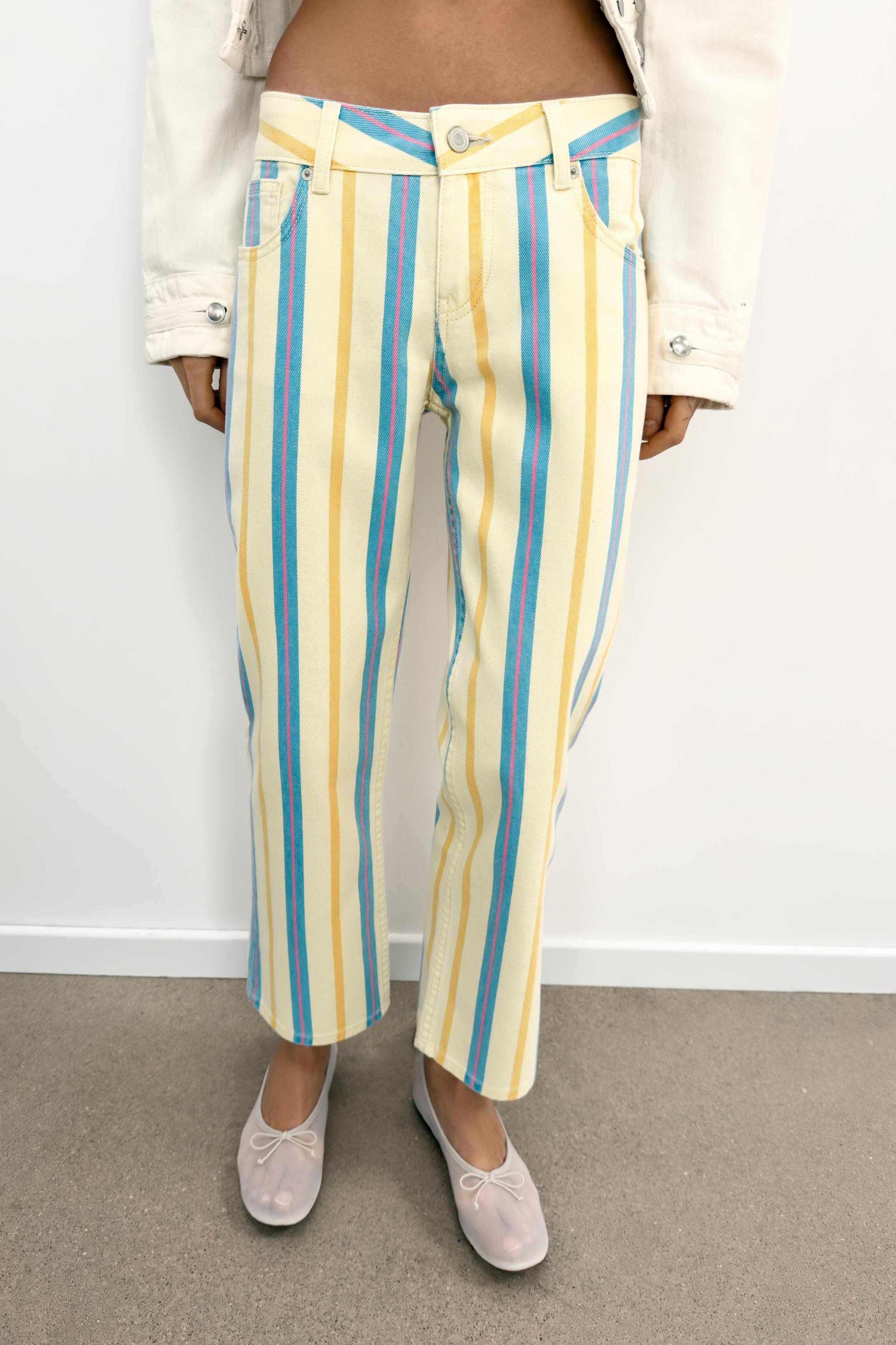 TRF LOW-RISE STRAIGHT STRIPED JEANS | Zara AU