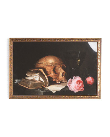 24x16 Head Skull Rose Wall Art | TJ Maxx