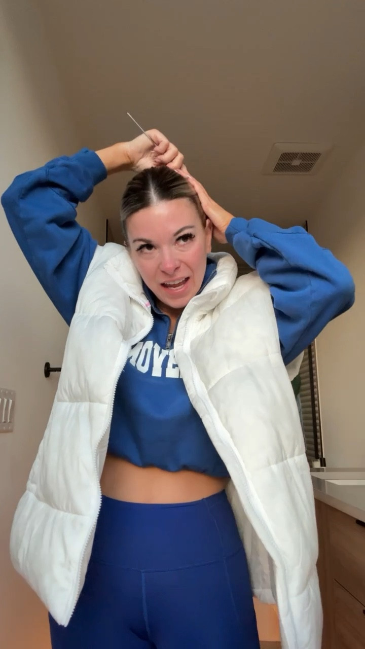 Blue free people movement workout sweatshirt and leggings with white puffer vest beauty favorites from Colleen Rothschild 

Colleen code: Emerson20

#LTKActive #LTKBeauty #LTKMostLoved