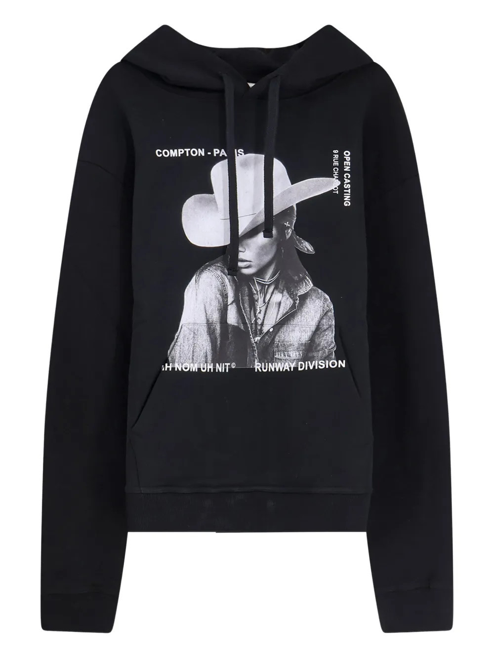 Ih Nom Uh Nit graphic-print hood hoodie - Black | Farfetch Global