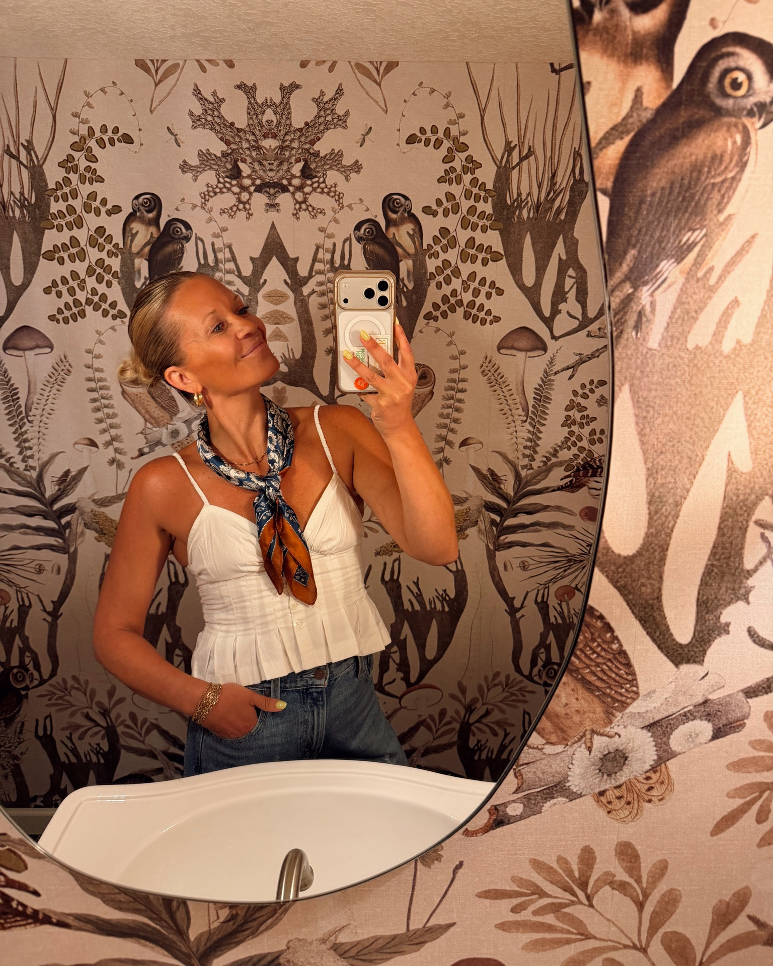 Pleated white tank with a neck scarf and barrel Levi jeans - which are on sale!! Also linking the hair wax I’ve been using too. Simple summer look.

#LTKOver40 #LTKmomlife #LTKWorkwear