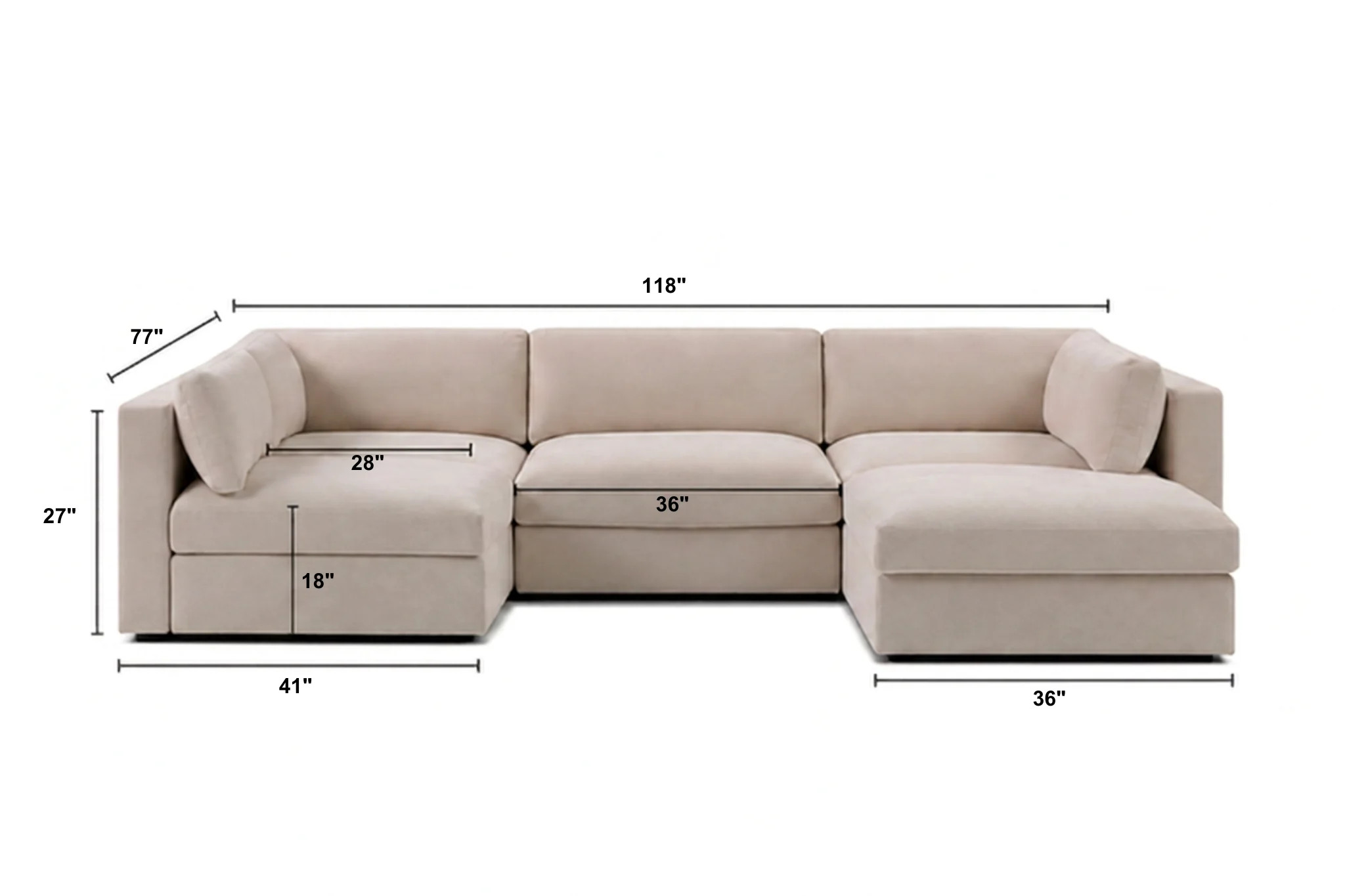Bella L-Shape + Ottoman | Bellamia Collections