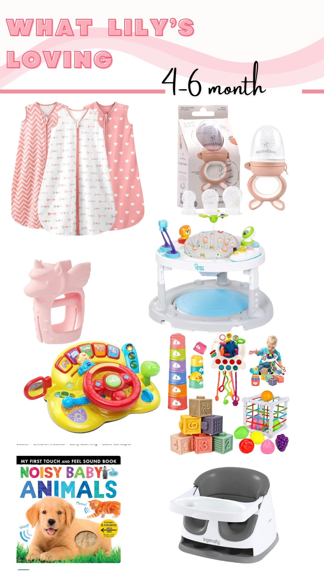 Lily’s favorite things in the 4-6 month range! Teether toys, activity center, baby toys, sleep sack

#LTKBaby #LTKFamily