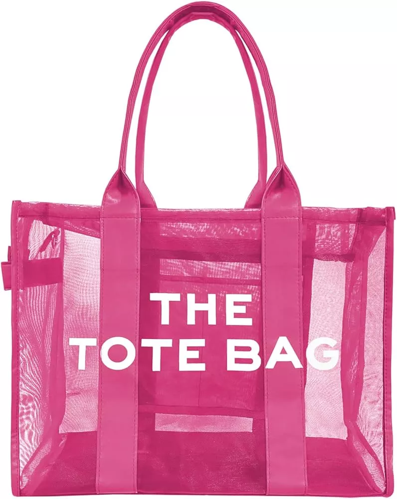 VINMIWE The Large Tote Bag, Crossbody Bags for Women Travel Tote Bag with Zipper Medium Cute Canvas Mesh Tote Bags