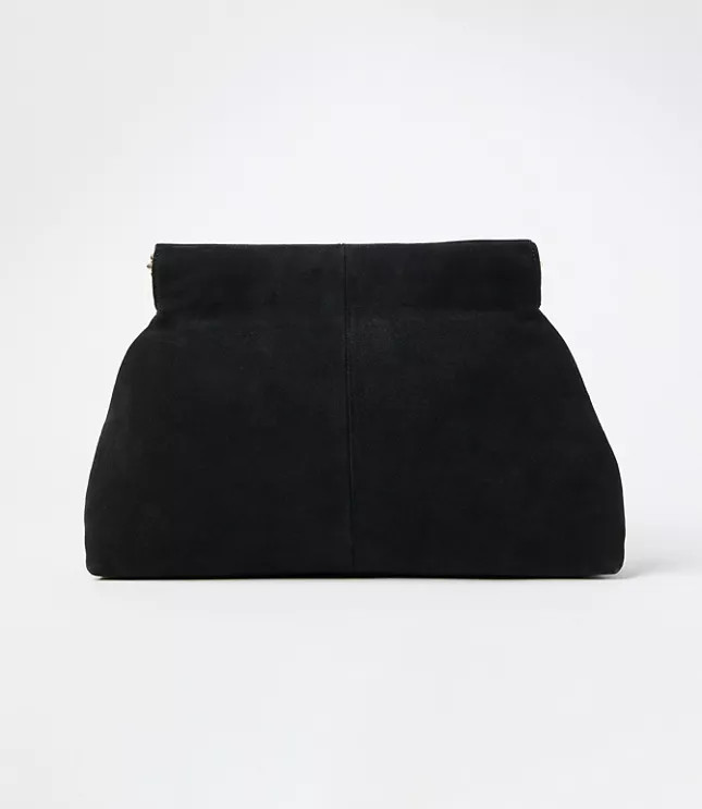 LOFT Versa Oversized Suede Clutch Bag | LOFT