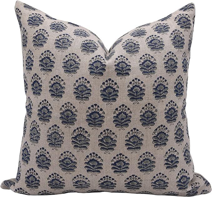Fabritual Thick Linen Throw Pillow Cover, Outdoor Pillow with Handloom Print, Sustainable Handmad... | Amazon (US)