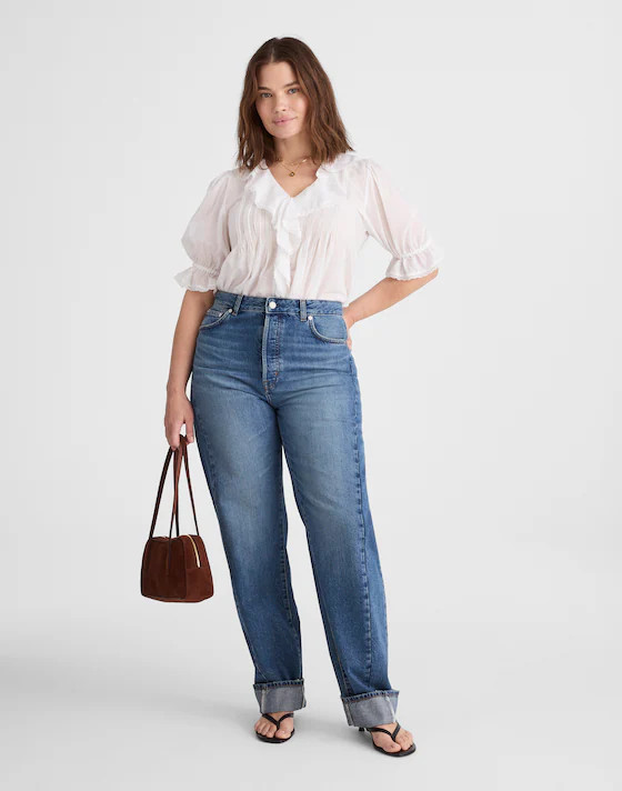 The Plus Curvy Pieced Barrel-Leg Jean | Madewell | Madewell