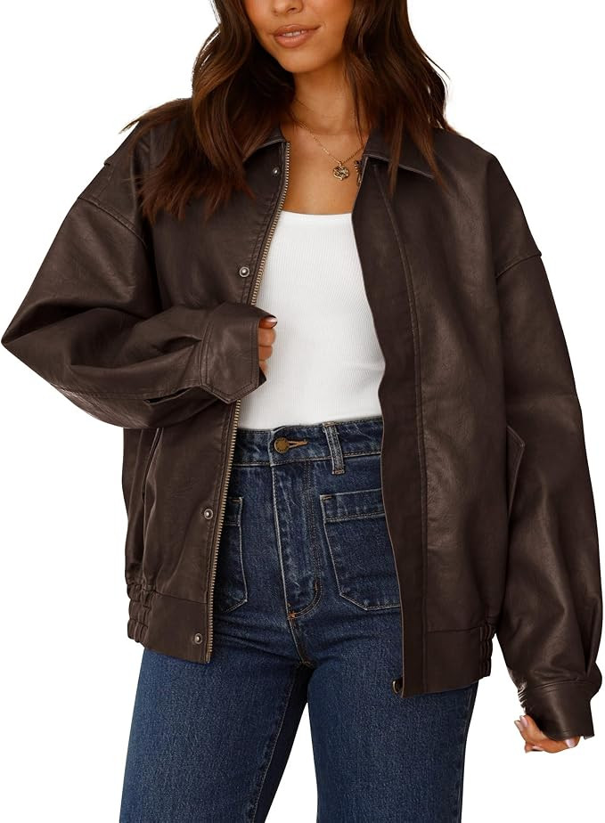 PRETTYGARDEN Women's Faux Leather Motorcycle Jackets | Amazon (US)