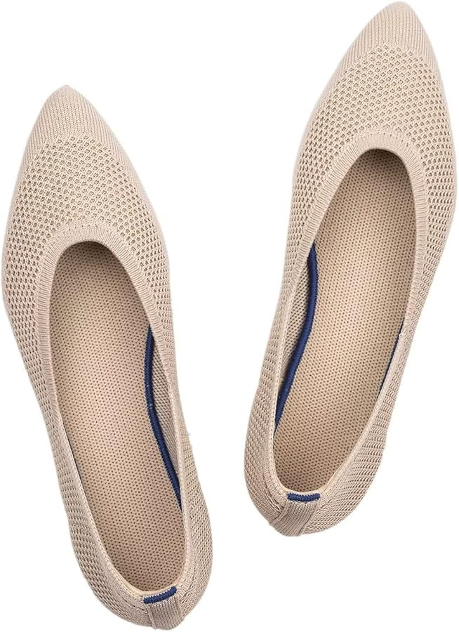 Frank Mully Womens Pointed Toe Flats Knit Dress Shoes Comfort Women Shoes Slip On Shoes for Woman... | Amazon (US)